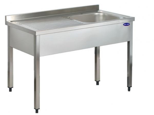 Spalator inox 1 cuva pe dreapta si picurator, Ideal Inox, AISI 304, 1400x600x850