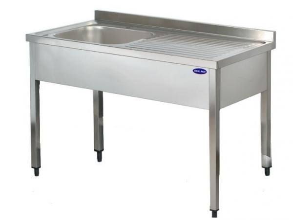 Spalator inox 1 cuva pe stanga 500x500x300 si picurator, Ideal Inox, AISI 304, 1400x700x850