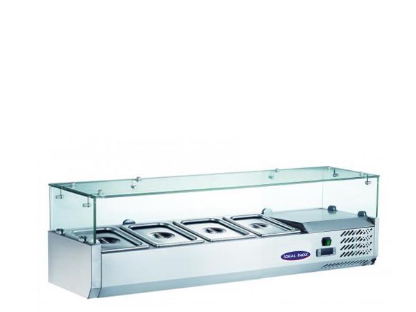 Vitrina rece pentru ingrediente, Ideal Inox, 4 buc x GN 1/3