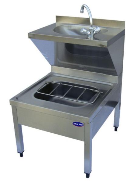 Spalator inox cu 2 cuve pentru oua, Ideal Inox, 500x700x940