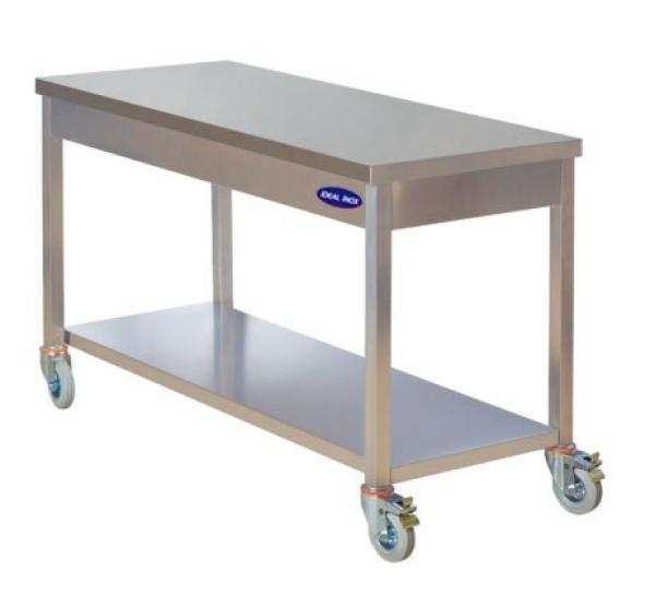Masa inox cu polita si roti, Ideal Inox, AISI 304, 2000x700x850