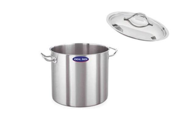 Oala inox cu capac profesionala cilindrica 3 l, Ideal Inox, inox 18/10,  dimensiuni 16x16 (h) cm