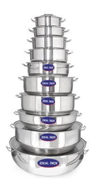Oala profesionala inox cu capac si 2 manere, capacitate 36 l, Ideal Inox, dimensiuni cm 50x20 (H)