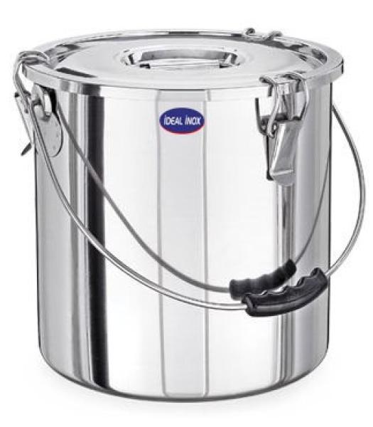 Oala inox transport cu 3 cleme, 2 manere si banda silicon, 70 l, Ideal Inox, inox 18/10, dimensiuni 45x45 (h) cm