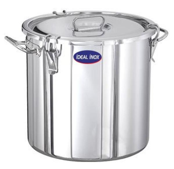 Oala inox transport cu 3 cleme, toarta,  banda silicon si fund cu 3 straturi de izolare, 12.5 l, Ideal Inox, dimensiuni 24x28 (h) cm