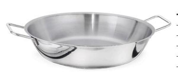 Tigaie preparat paella, IDEAL INOX,  realizata din otel inoxidabil 18/10, dimensiuni cm 28 x6 (H), capacitate 3.7 l
