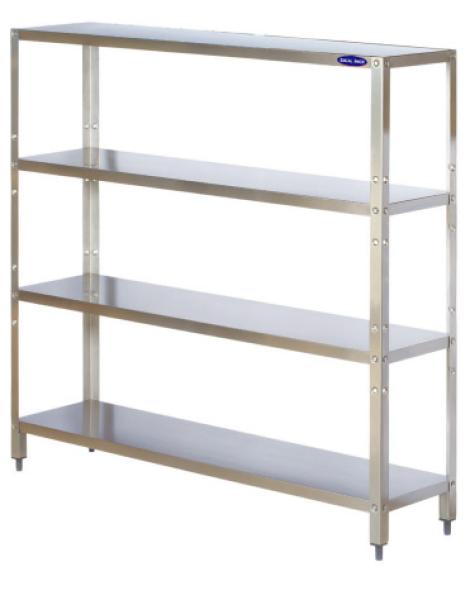 Raft inox cu 4 polite cu suprafata neteda, Ideal Inox, 1000x500x1600