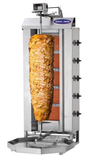 Aparat shaorma / aparat kebab 5 arzatoare, Ideal Inox, motor sus CLR.KLG222