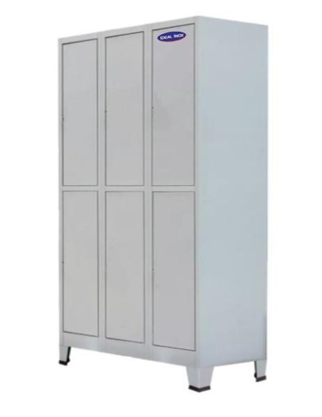 Dulap inox tip vestiar cu 6 usi batante, Ideal Inox, 1500x700x1800