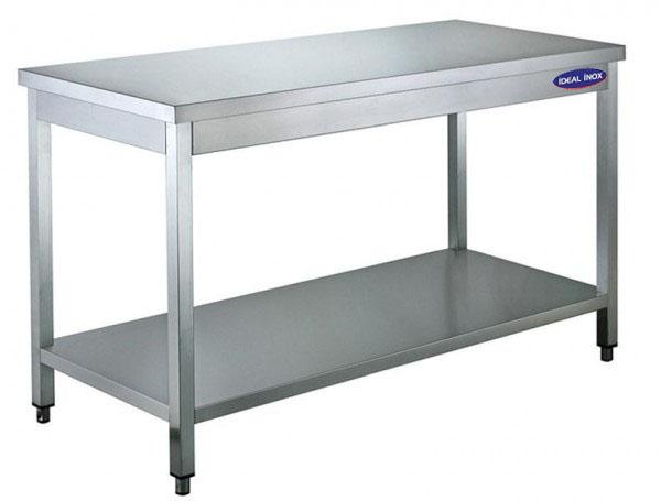 Masa inox centrala cu polita, Ideal Inox, AISI 304, 2000x700x850