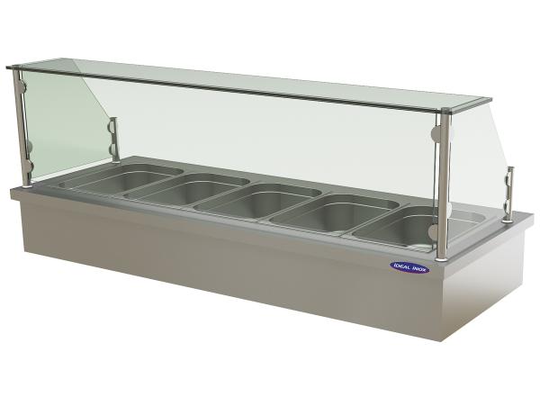Bain Marie de banc, Ideal Inox, capacitate 5 buc GN 1/2