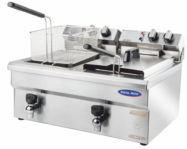 Friteuza electrica profesionala dubla, Ideal Inox, 10+10 l, Linia Eco