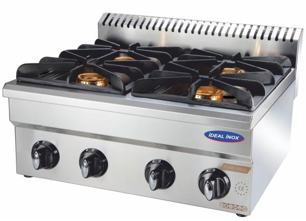 Aragaz profesional 4 ochiuri, Ideal Inox, 600x500x250, Butelie, Linia Eco