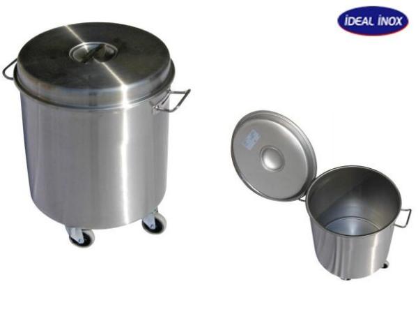 Cos gunoi inox cu rotile, Ideal Inox, 40 l