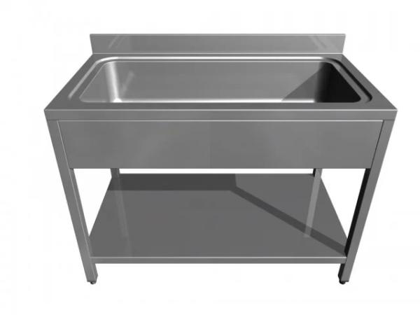 Spalator inox cuva mare de 960x510x300 pentru oale, cratiti, tavi, Ideal Inox, 1200x700x850, polita