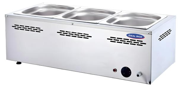 Vitrina Bain Marie 3 tavi GN 1/2, Ideal Inox