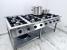 Aragaz profesional alimentat la gaz natural cu 8 focuri si polita, 2000x1000x850