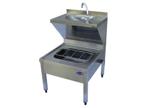 Spalator inox cu 2 cuve pentru oua, Ideal Inox, 500x600x940