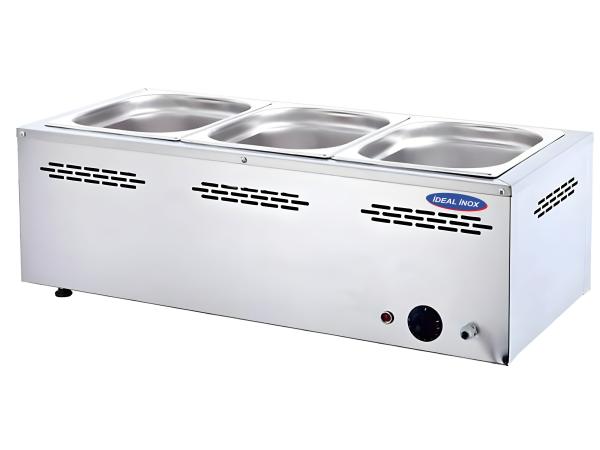 Vitrina Bain Marie 3 tavi GN 1/1, Ideal Inox