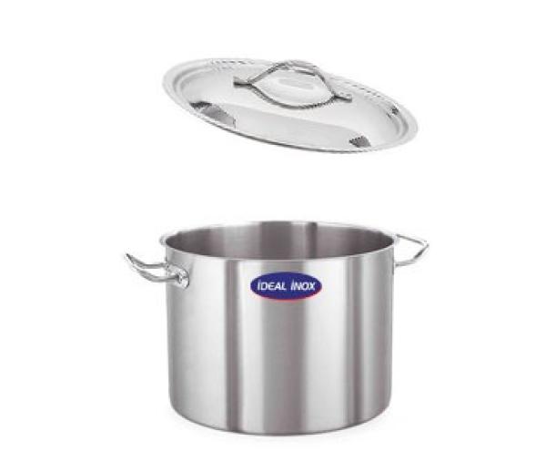 Oala profesionala inox cu capac, cilindrica, Orta Derin 99 l, Ideal Inox, 60x35