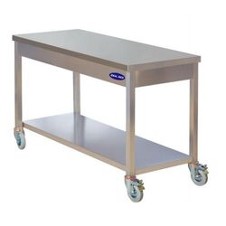 Masa inox cu polita si roti, Ideal Inox, AISI 304, 2000x700x850