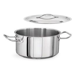 Oala inox cilidrica cu capac si doua manere, IDEAL INOX, otel inoxidabil 18/10, dimensiuni cm 40x19 (H), 25 l