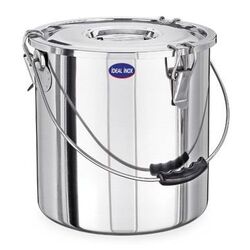 Oala inox transport cu 3 cleme, toarta si banda silicon, 12.5 l, Ideal Inox, inox 18/10, dimensiuni 24x28 (h) cm