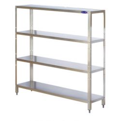 Raft inox cu 4 polite cu suprafata neteda, Ideal Inox, 1000x500x1600