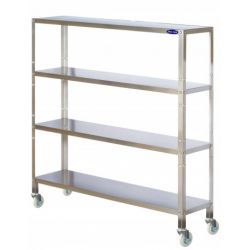 Raft inox cu 4 polite netede si rotile, Ideal Inox, 1600x500x1600