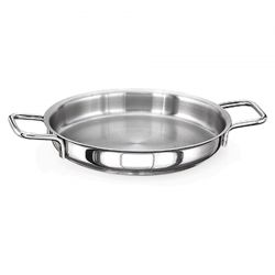 Tigaie pentru omleta, IDEAL INOX, cu doua manere, din otel inoxidabil 18/10, dimensiuni cm 22 x 3 (H)
