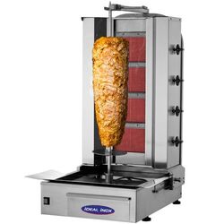 Aparat kebab / Grill kebab cu 4 arzatoare, motor jos, Gaz Natural