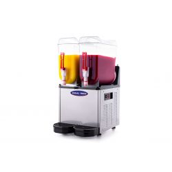 Dozator bauturi cu granita, ceai, crema de cafea, crema de cappucino, serbet, slush, Ideal Inox, doua cuve, 12 l + 12 l, inox