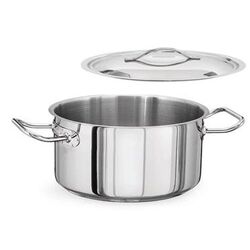 Oala inox cilidrica cu capac si doua manere, IDEAL INOX, otel inoxidabil 18/10, dimensiuni cm 18x8 (H), 2 l