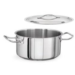 Oala inox cilidrica cu capac si doua manere, IDEAL INOX, otel inoxidabil 18/10, dimensiuni cm 28x12 (H), 7.4 l