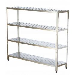 Raft inox cu 4 polite perforate, Ideal Inox, 1600x500x1600
