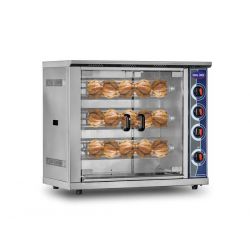 Rotisor 15 pui, Ideal Inox, geam fata si spate, Butelie