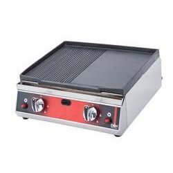 Fry-top neted si striat 50 cm, Ideal Inox, butelie