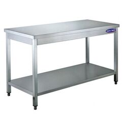 Masa centrala inox cu polita, Ideal Inox, 700x700x850
