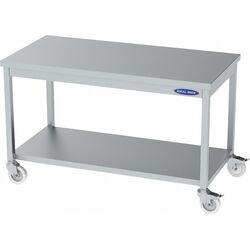 Masa inox cu polita si roti, Ideal Inox, 1200x700x850