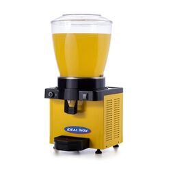 Aparat limonada, ayran, braga, sucuri naturale de fructe cu 1 cuva 22 l, Ideal Inox, carcasa galbena, termostat manual