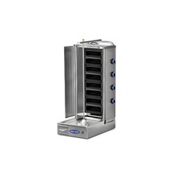 Aparat shaorma cu roca vulcanica pe gaz, 4 arzatoare, Ideal Inox, motor jos