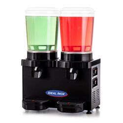 Dozator pt suc cu particule, ayran, shalgam, cafea rece, ceai rece, lapte, limonada, 2 cuva de 10 l, Ideal Inox, carcasa neagra