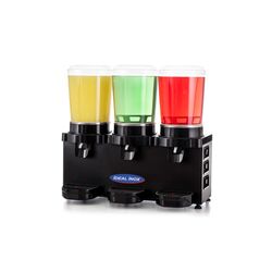Dozator pt suc cu particule, ayran, shalgam, cafea rece, ceai rece, lapte, limonada, 3 cuva de 10 l, Ideal Inox, carcasa neagra