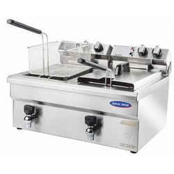 Friteuza electrica profesionala dubla, Ideal Inox, 10+10 l, Linia Eco