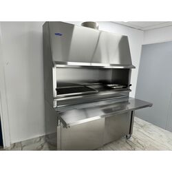 Grill inox pe carbuni cu dulap si usi glisante , Ideal Inox, 1500x600x2000