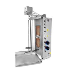 Aparat shaorma 2 arzatoare, Ideal Inox, motor sus, Gaz Natural