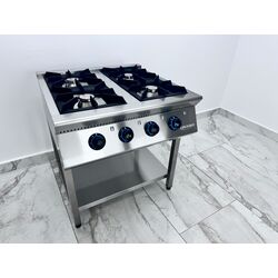 Aragaz profesional cu 4 focuri, Ideal Inox, 800x800x850, Butelie