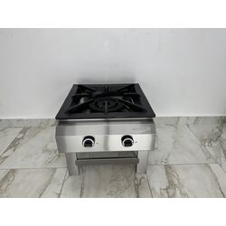 Aragaz profesional de podea cu 2 focuri pe butelie, Ideal Inox, 600x680x510