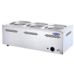Vitrina Bain Marie 3 tavi GN 1/2, Ideal Inox