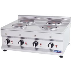 Aragaz profesional electric cu 4 ochiuri 600x500x250, Ideal Inox, Linia 500